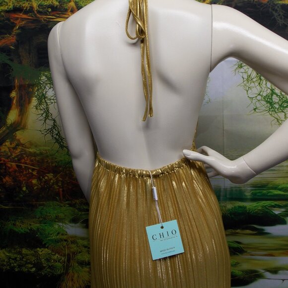CHIO Di Stefania D Metallic Gold Maxi Dress - Picture 7 of 7